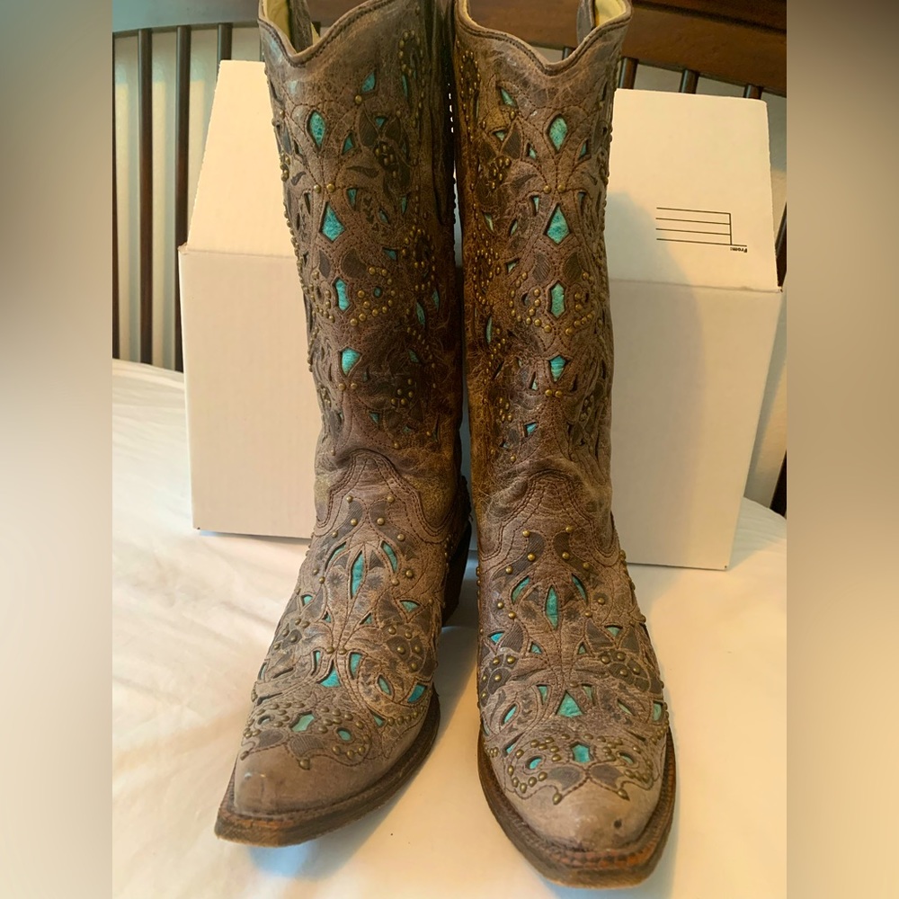 Corral Turquoise Inlay Women’s Cowgirl Boots